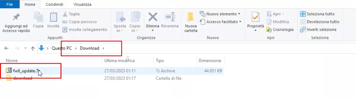 Cartella download del computer