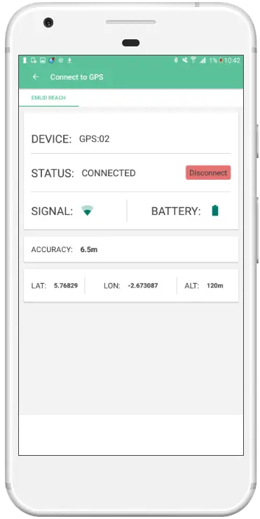 Connessione dell’app Landmapp a Reach RS