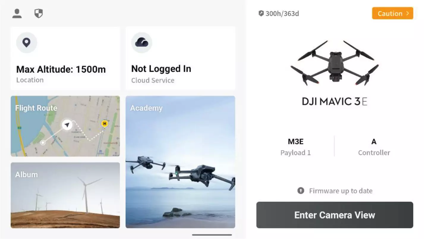 Interfaccia grafica di DJI Pilot 2