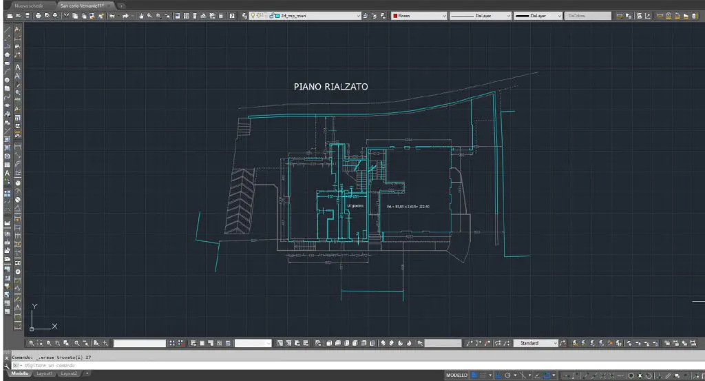 Pianta dell'edificio in formato vettoriale nel CAD