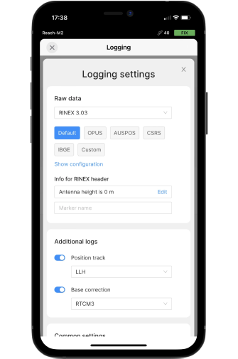 accesso a rinex emlid flow strumenti topografici
