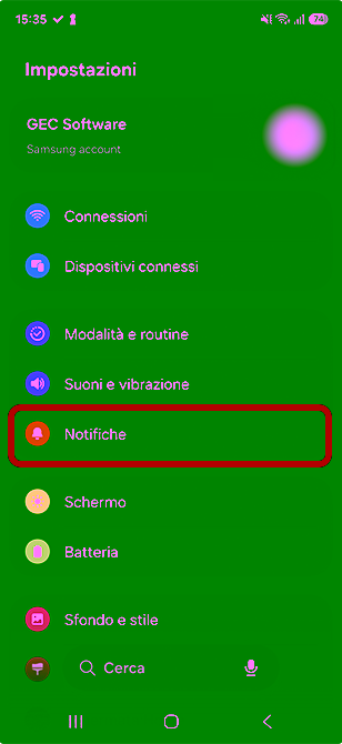 attivazione notifiche da cellulare android strumenti topografici