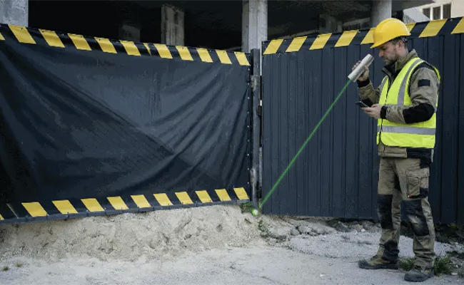 centra il punto con il misuratore laser integrato fjd trion v4e pro strumenti topografici