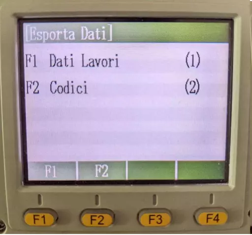 Voci del menù Import/Export della stazione totale Galileo TS-402R