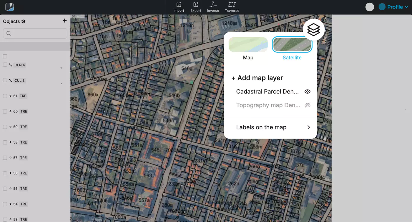 funzione mappe wms e satellitari emlid flow strumenti topografici
