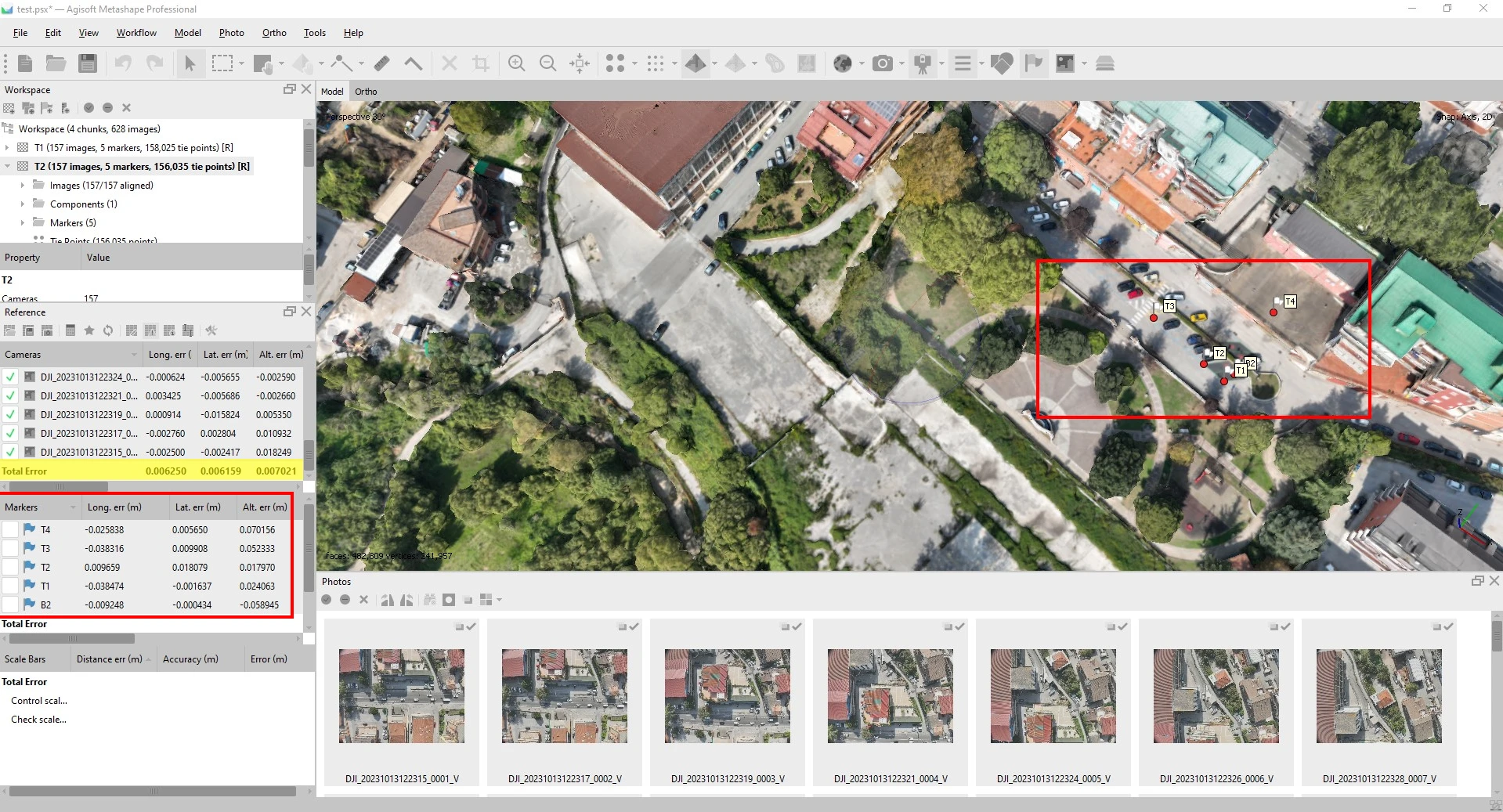 Dati accurati al centimetro elaborati in Metashape