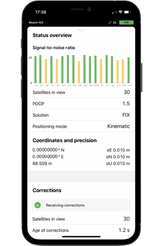 monitoraggio dei dati emlid flow strumenti topografici