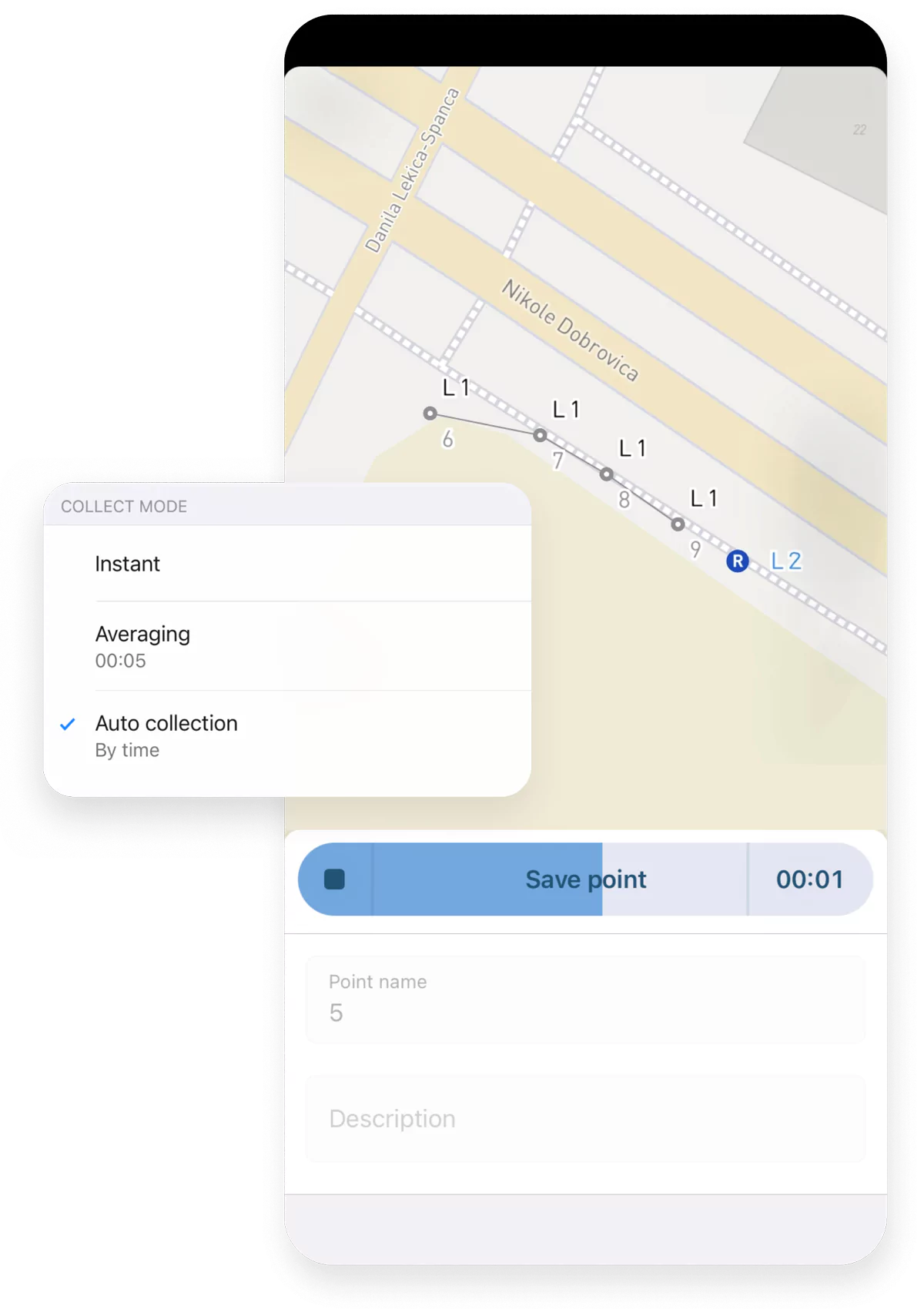 regole di raccolta e riscossione automatica app emlid flow strumenti topografici