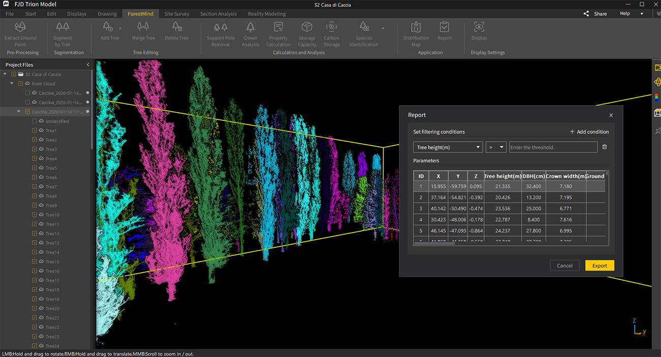 report classificazione piante servizi di agricoltura di precisione - strumenti topografici servizi