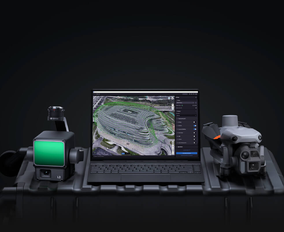 rilievo aereo integrato hardware e software dji terra strumenti topografici