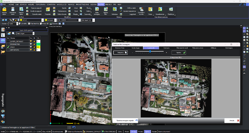 topografo software gestione avanzata immagini raster strumenti topografici