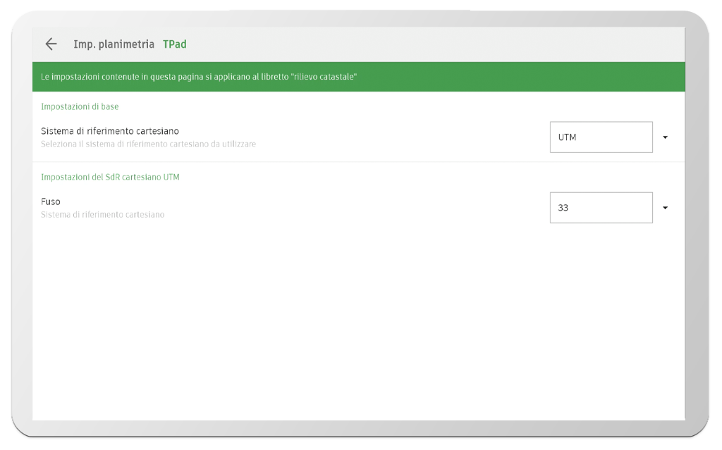 tpad app topografica gestione sistemi di riferimento - strumenti topografici