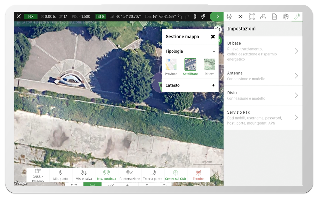 tpad app topografica rilievo su mappa - strumenti topografici