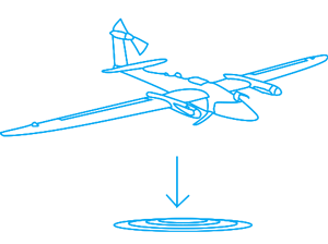 Disegno rappresentativo atterraggio Trinity F90+