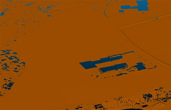 Classificazione automatica dei punti di terra con Trinity F90+ e lidar Qube 240