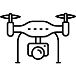 Icona drone vista frontale
