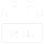Icona trasmissione del segnale fino a 15 km