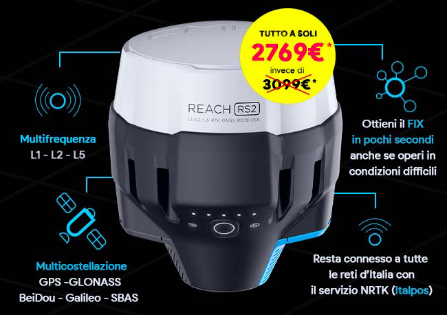 Promozione Emlid Reach RS2, TPad in abbonamento per 1 anno ed Italpos per 12 mesi a 2769€*