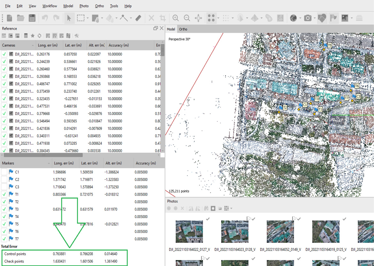 dati elaborati in metashape con foto scattate con dji mavic 3 e enterprise senza modulo rtk