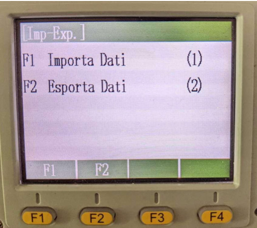 sottomenu import:export stazione totale galileo